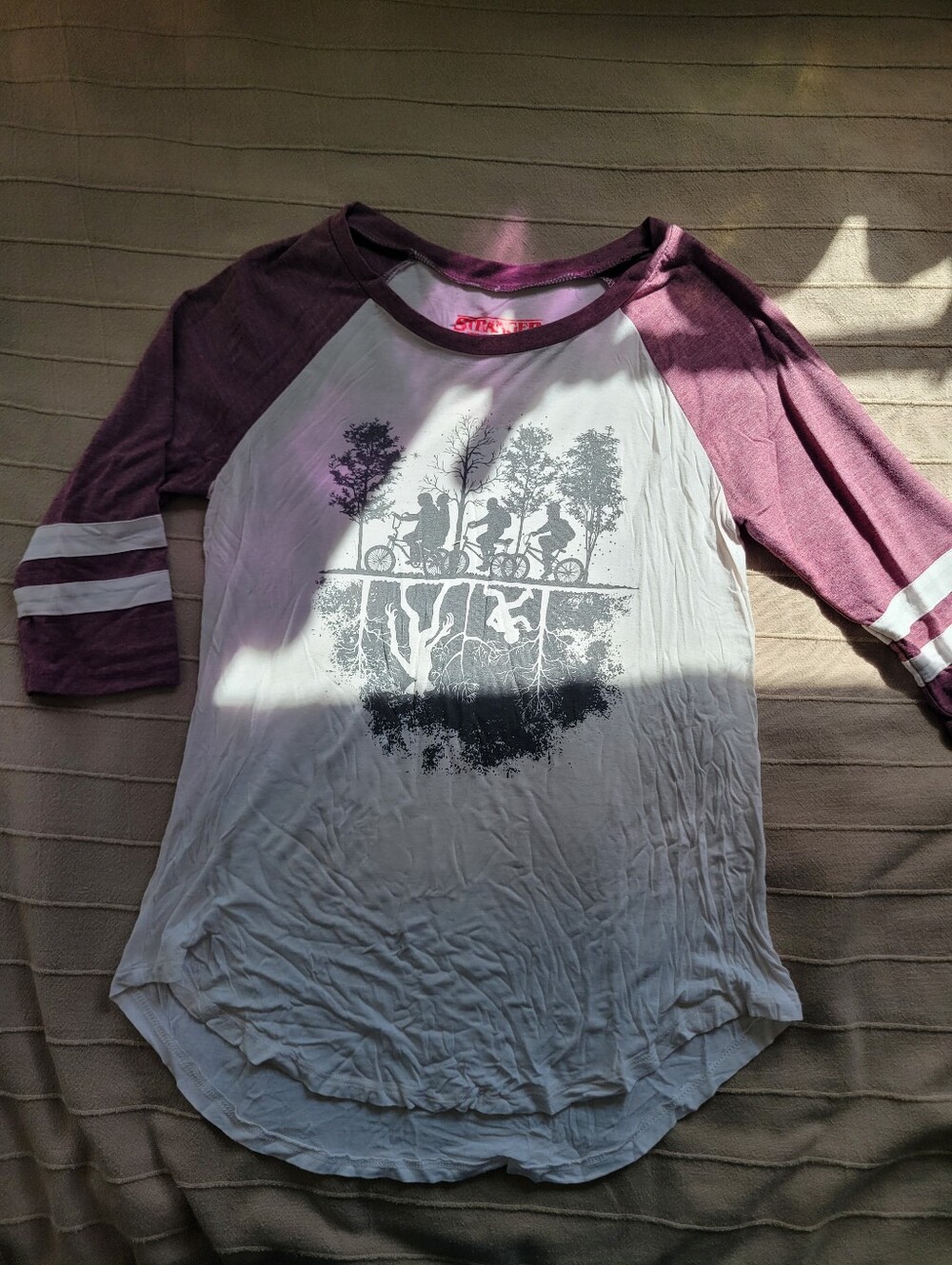 Stranger Things Graphic Tee - Maroon & White